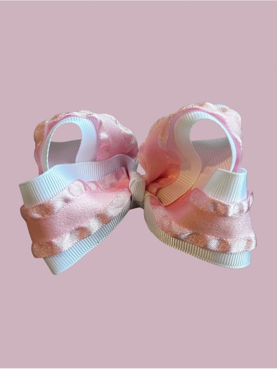 Other - 3” Kids Pink Layered Ribbon Bow Hair Clip